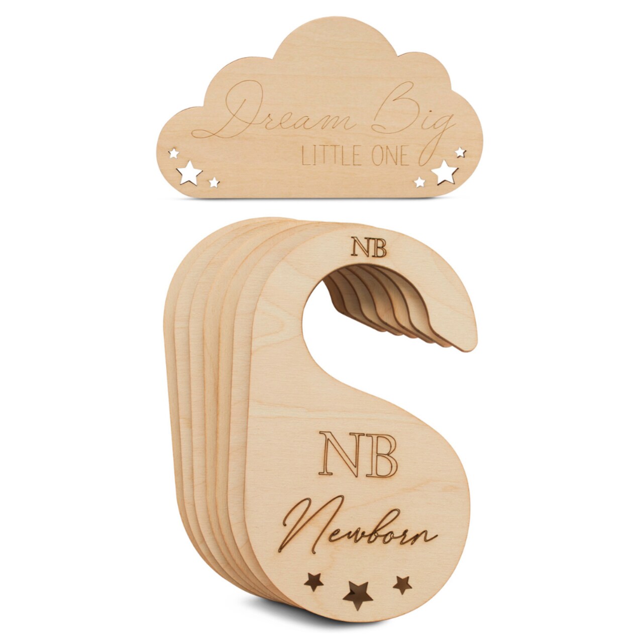7 Baby Closet Dividers + Bonus, Double Sided NB-24M for 1-1/2” Rod |Woodpeckers